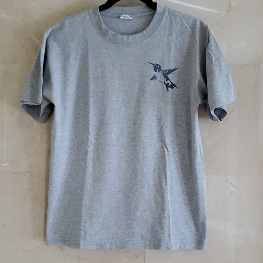 BOY'S ANVIL GREY & NAVY BLUE SHORT SLEEVE T SHIRT